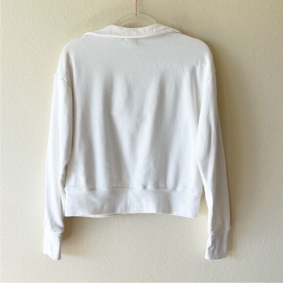 Anthropologie Sundry Semi Cropped Collared Quarter Zip Pullover - Picture 5 of 8